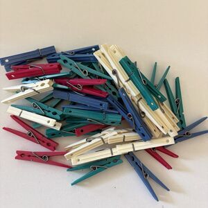 Vintage Foster Assorted Lot Plastic Laundry Clothespins Colorful Spring Clip